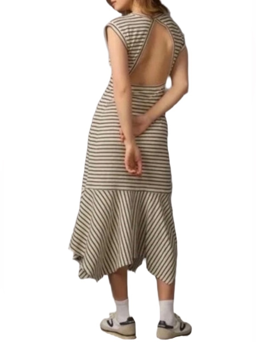 DAILY PRACTICE by Anthropologie Striped Highline Maxi Dress Size S Black White